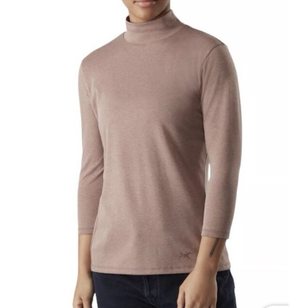 Arc'teryx | Lumin Mock Neck Top XL Jute Heather 3/4 Sleeve Pullover